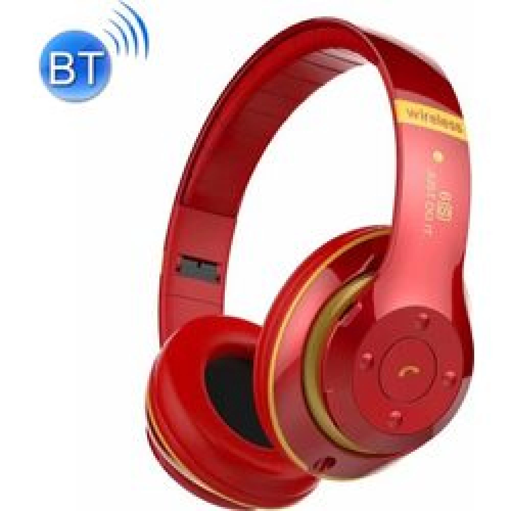 Ασύρματα ακουστικά Bluetooth κόκκινα  4.2 MIC-FM-SD V30 