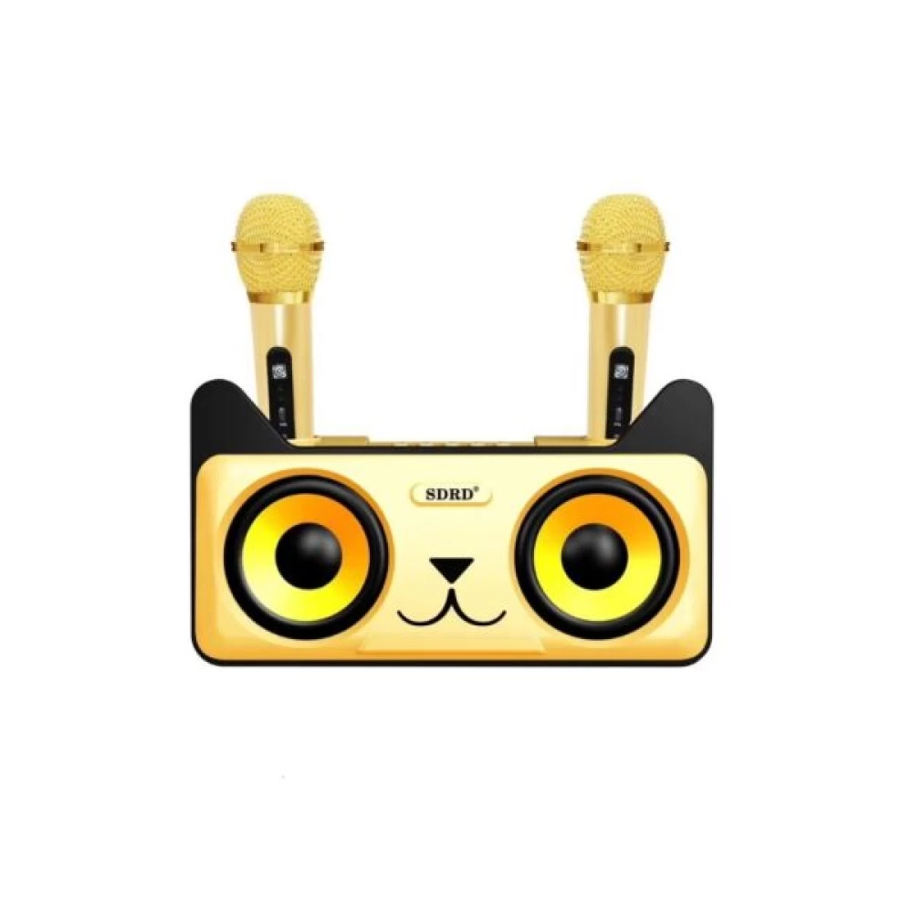 Ασύρματο σέτ καραόκε 2x20watt με 2 μικρόφωνα USB/BLUETOOTH χρυσό SDRD SD-305 