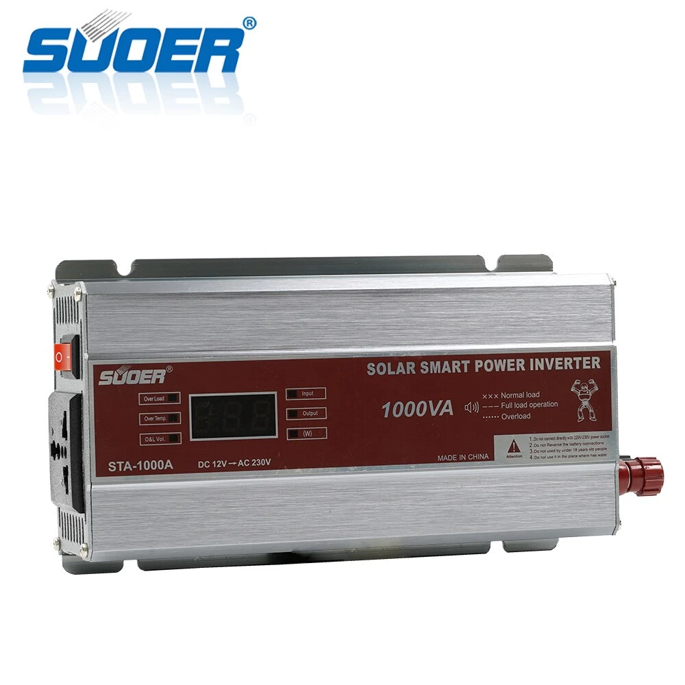 Inverter 1000W τροποποιημένου ημιτόνου από 12V σε 220V+5V USB SUOER SDB-1000A (STA1000A)