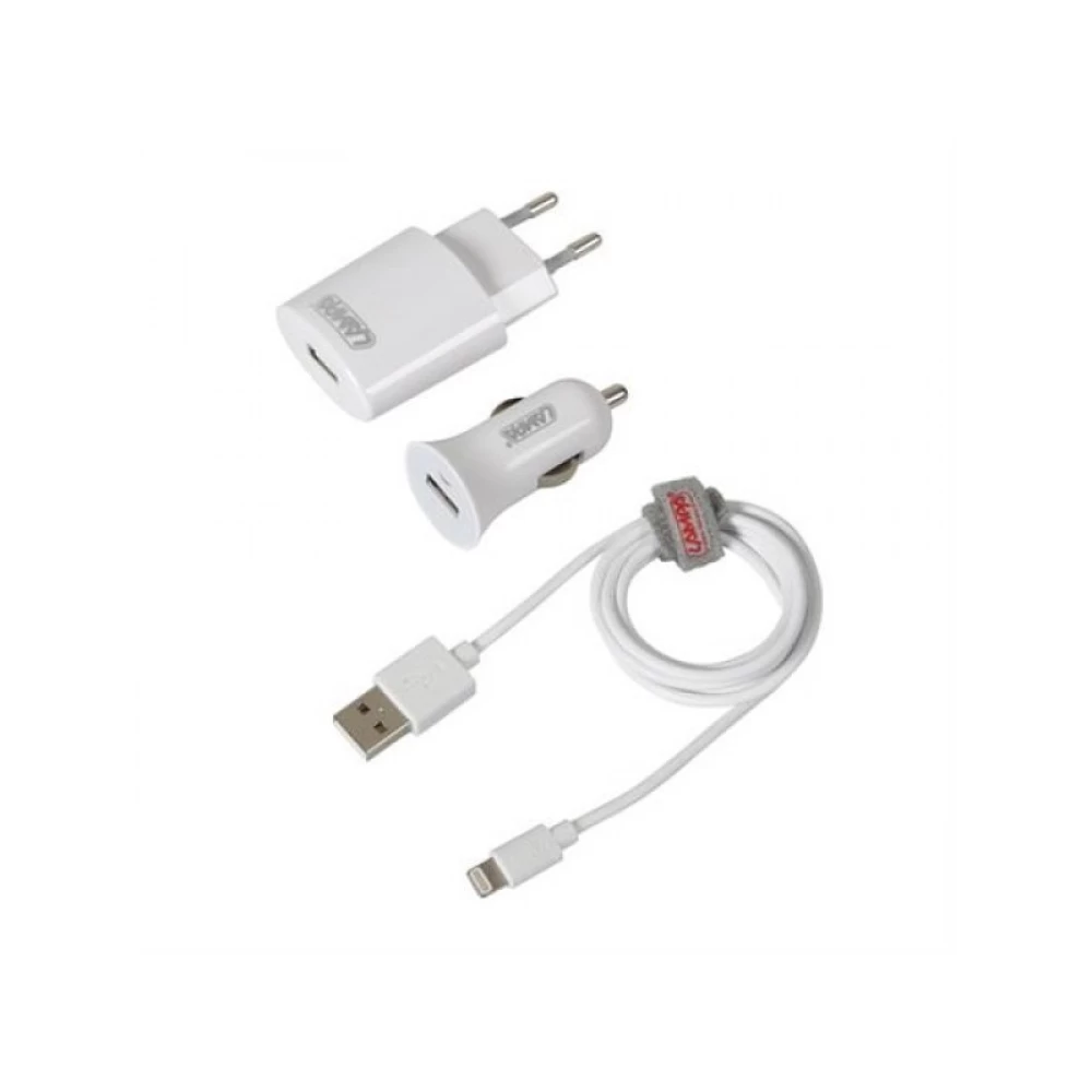 Καλώδιο Φορτισης / Συγχρονισμού USB για iphone lightning & USB αναπτήρα 12V/24V και αντάπτορα 220V