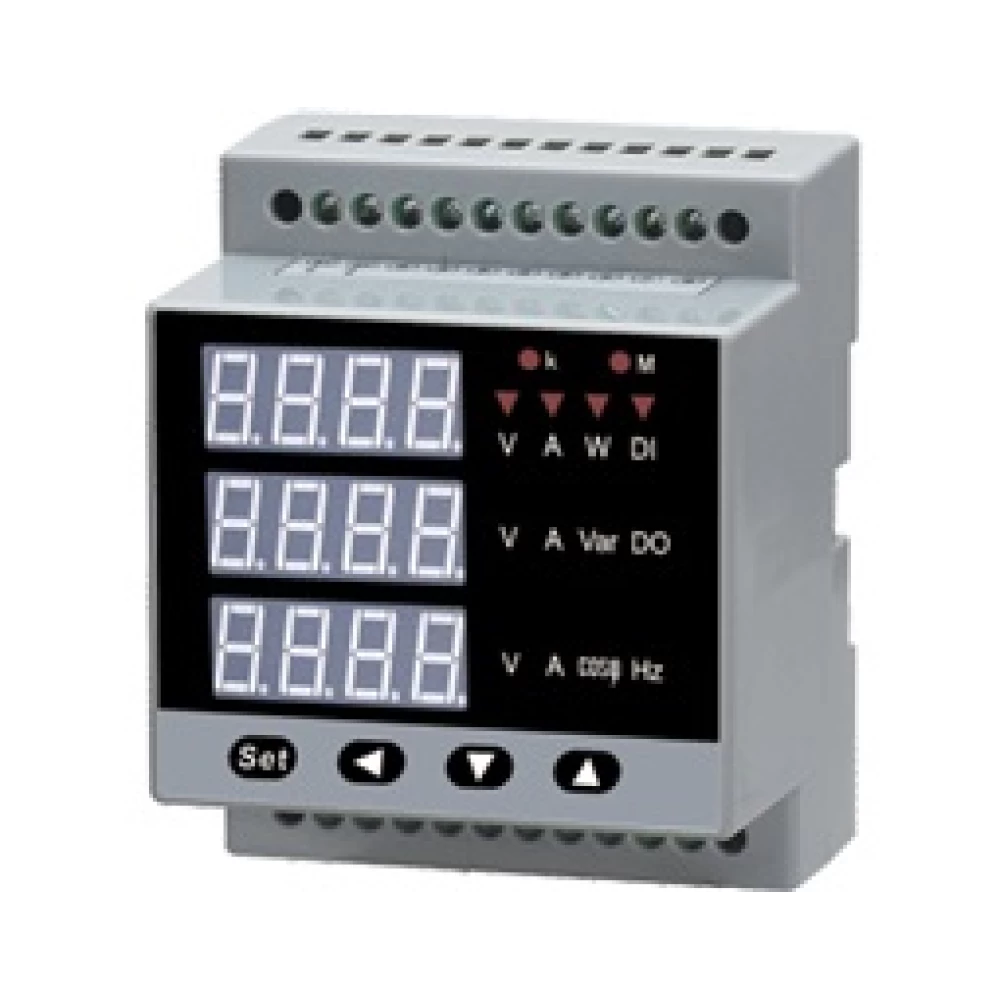 Όργανο ράγας αμπερόμετρο+βολτόμετρο+συχνόμετρο+συνημίτομετρο+ισχύς  AC ΜΕΣΩ ΜΕΤΑΣΧ./5A AB-EG CNB 