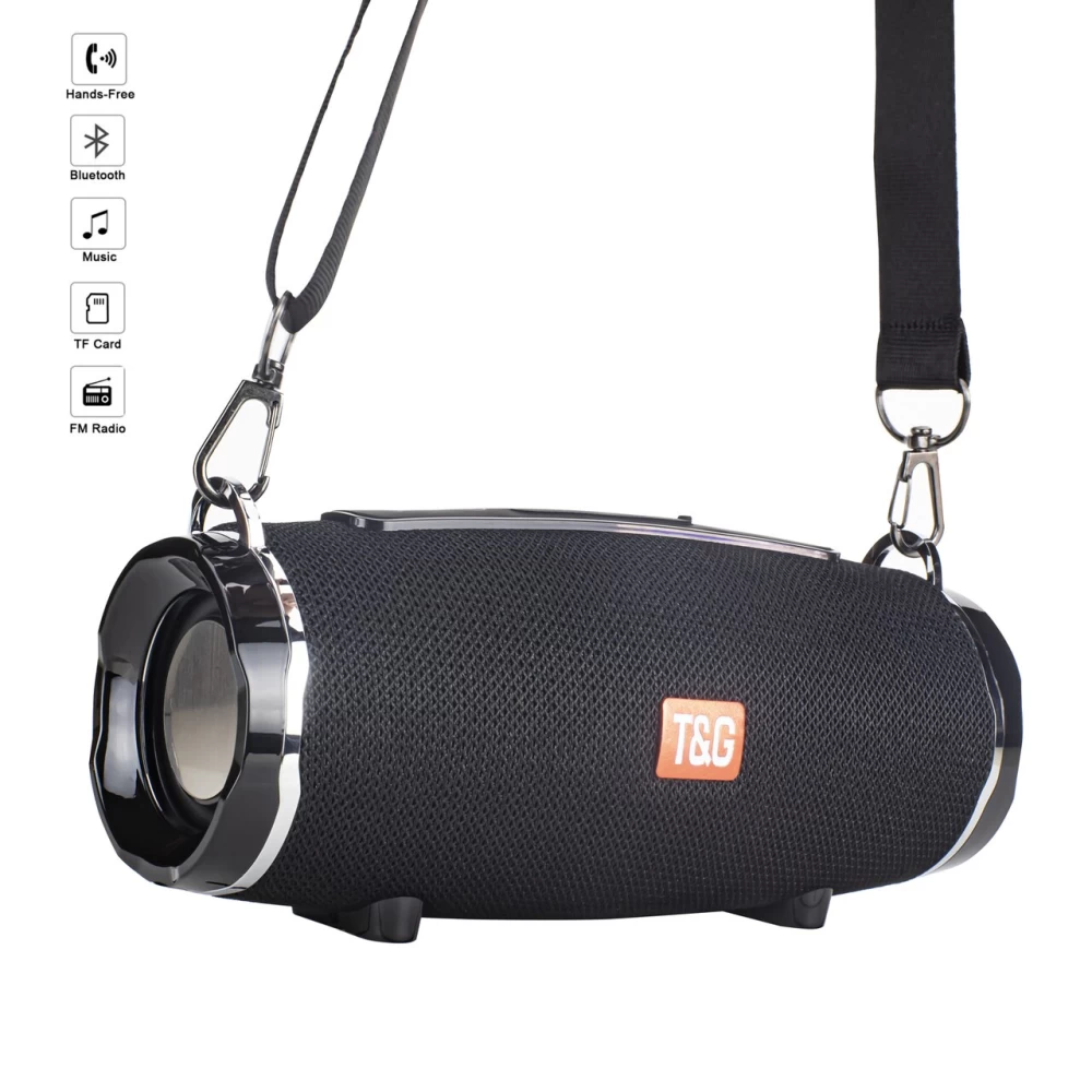 Ηχείο Bluetooth USB 10watt stereo επαναφορτιζόμενο μαύρο αδιάβροχο TG-145C