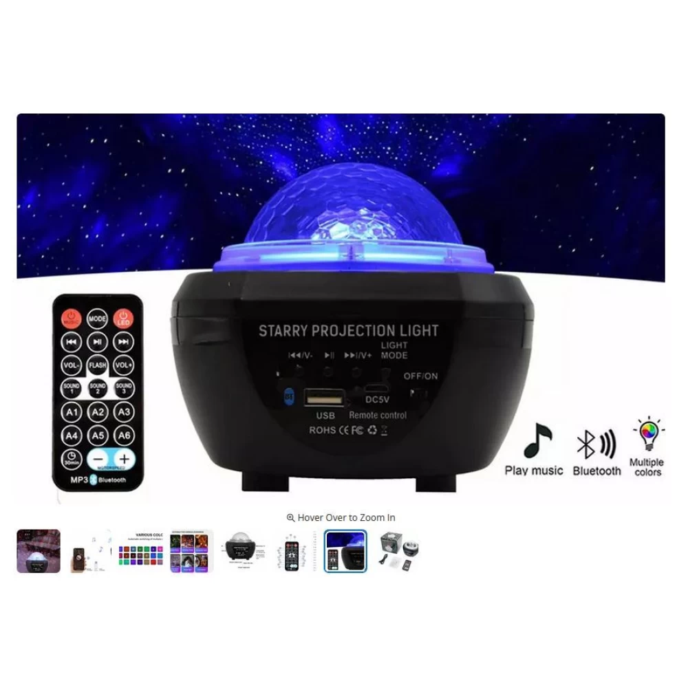 Προβολέας -projector & laser starry με πολλά σχέδια,εισοδο USB, bluetooth & επαναφορτιζόμενο 