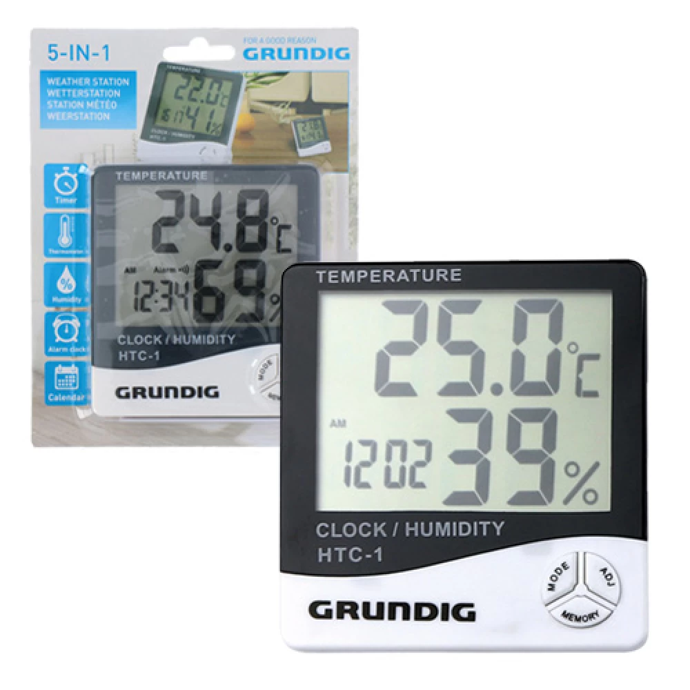  Ψηφιακό θερμόμετρο-υγρασιόμετρο GRUNDIG 5 σε 1 14624 