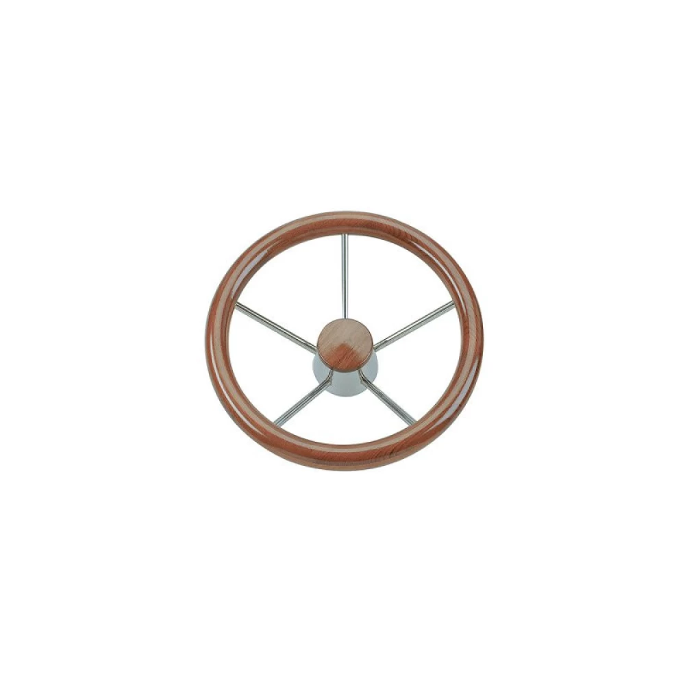 Τιμόνι inox / ξύλινο τεακ 35cm(99746)