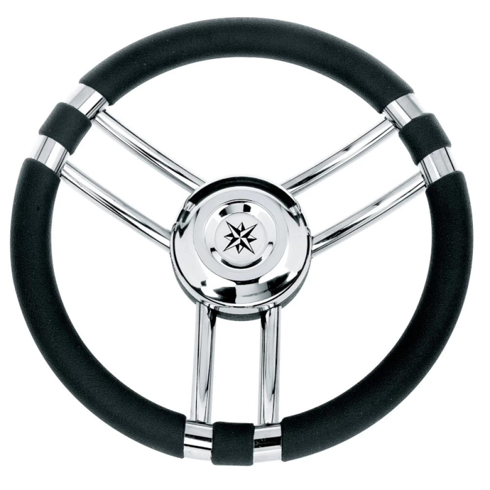 Τιμόνι inox luxury 35cm μαύρο(99748)