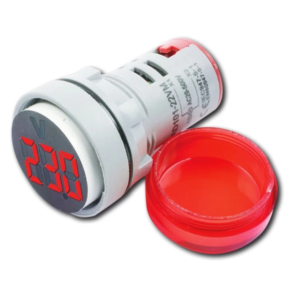 Ψηφιακό βολτόμετρο 20-500V AC χρώμα κόκκινο