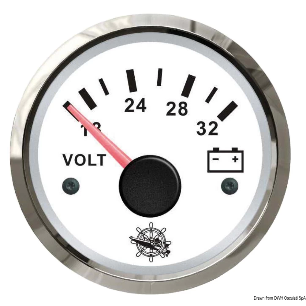 Βολτόμετρο λευκό inox 8-32V