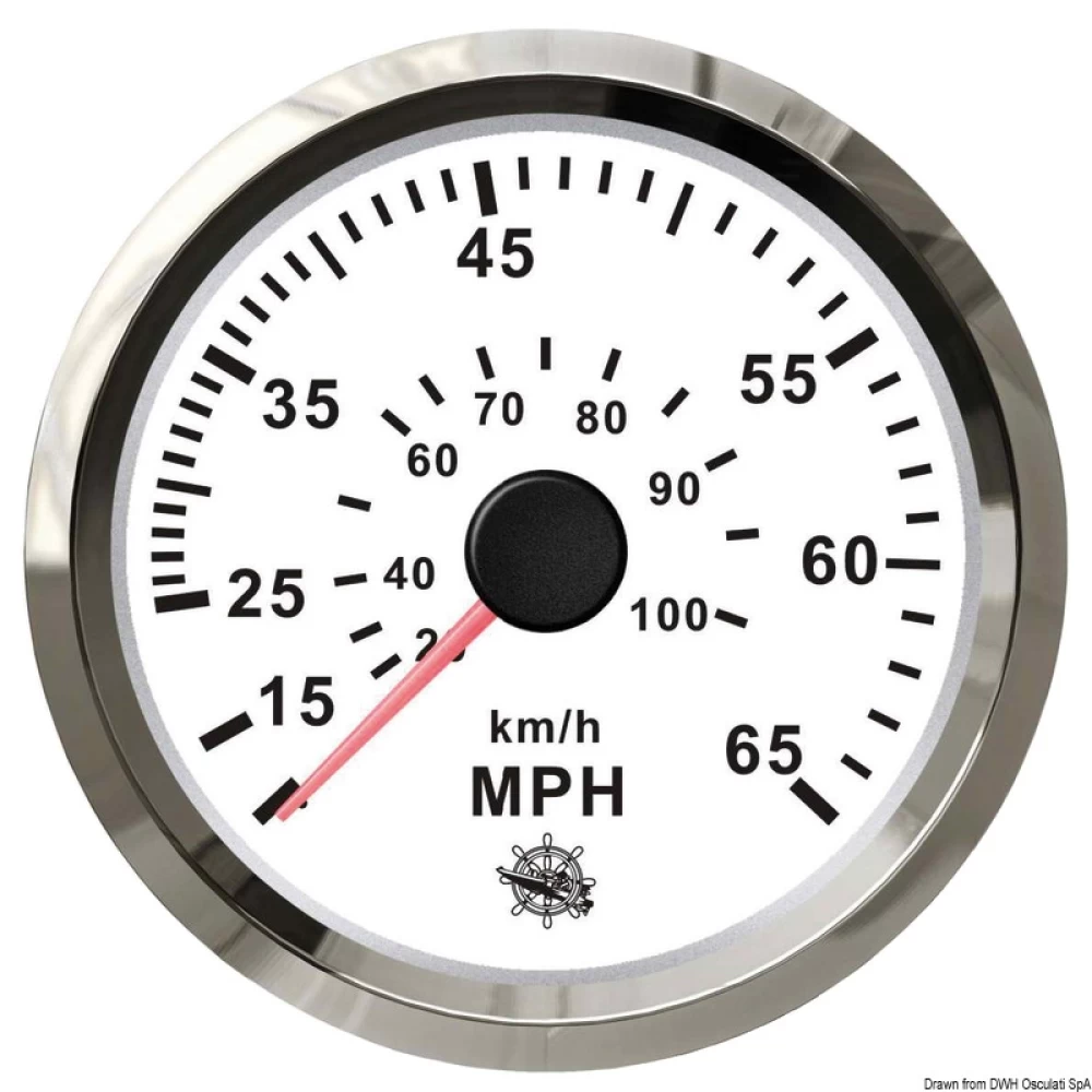 Μιλιομετρο 0-55 mph inox λευκό
