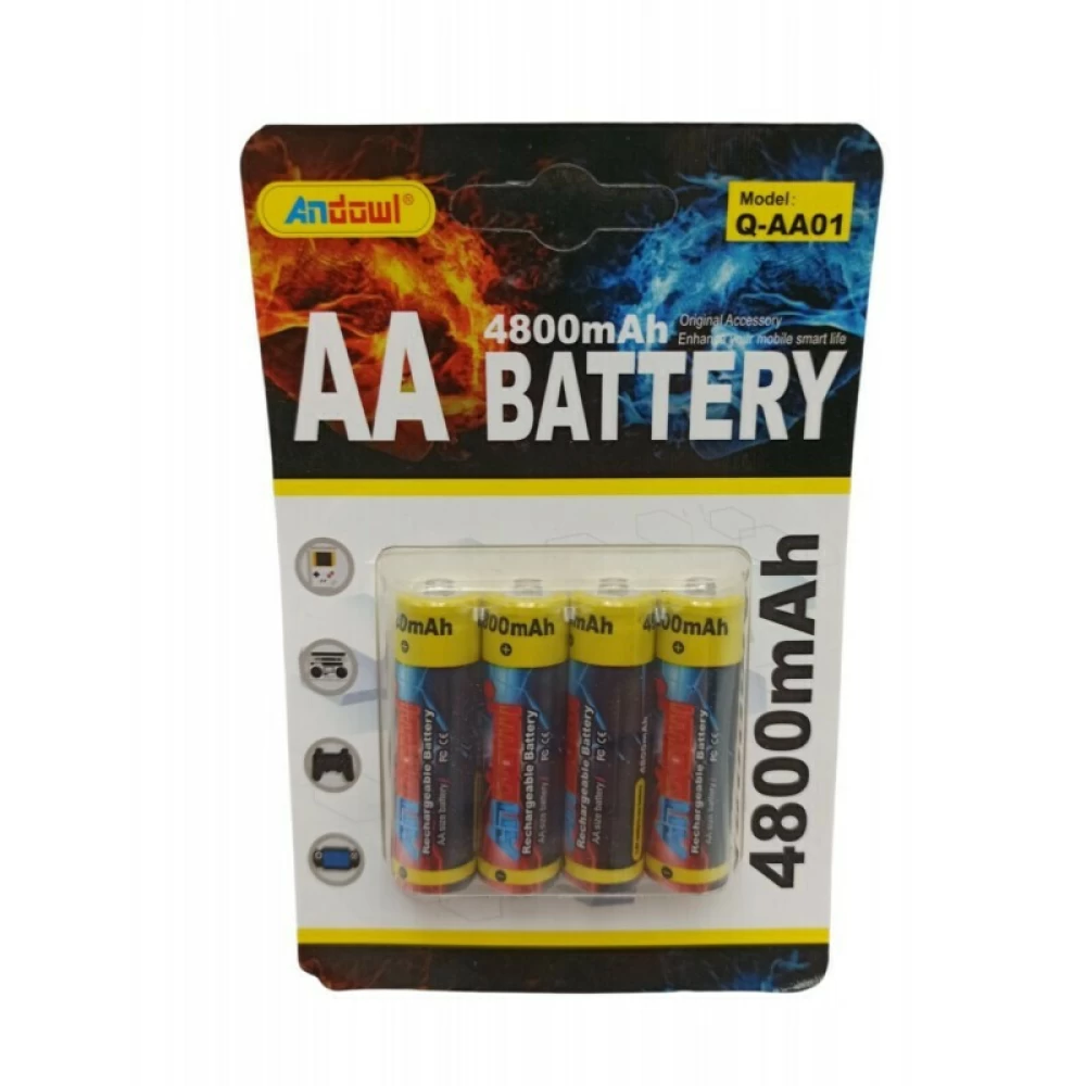 Επαναφορτιζόμενες Μπαταρίες AA 4800mAh 4τμχ Andowl Q-AA01 