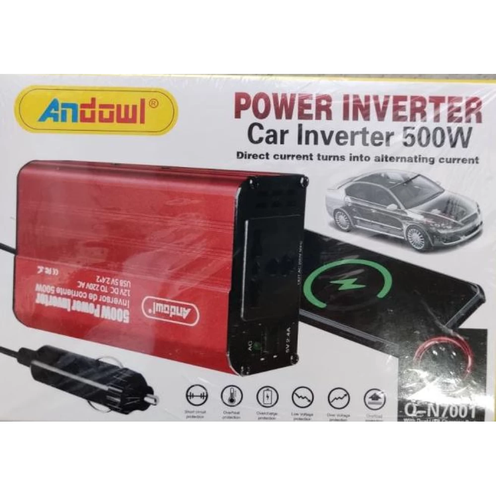 Inverter Andowl 12v-220v 500watt τροποποιημένου Ημίτονου & USB Q-N7001