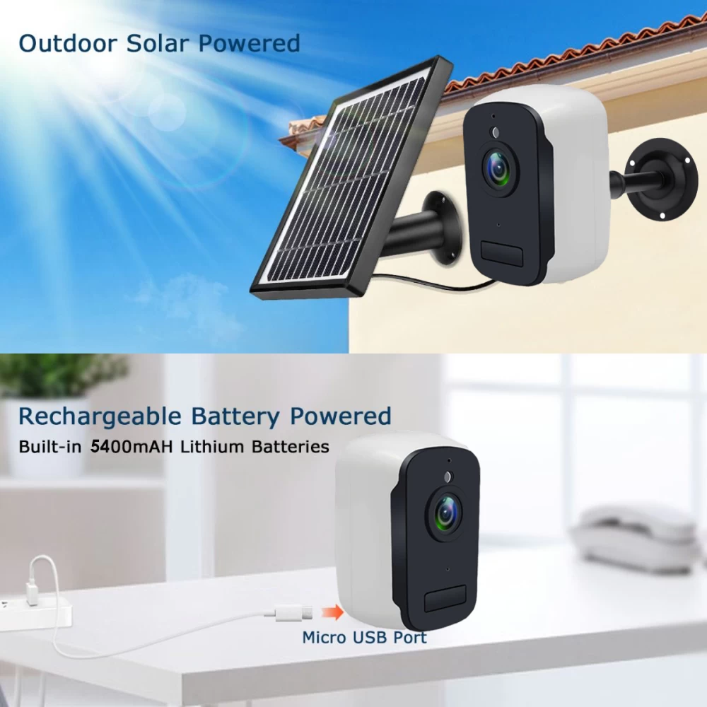  Κάμερα ANGA  IP Wi Fi 2.0 MP Wireless battery + solar panel με εφαρμογή CamHi AQ-8105ISW