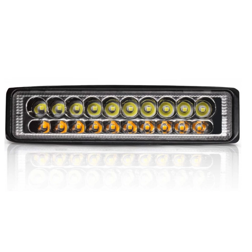  LED αδιάβροχος προβολέας Λευκό – Πορτοκαλί 20SMD 18W Light Bar 12/24V  