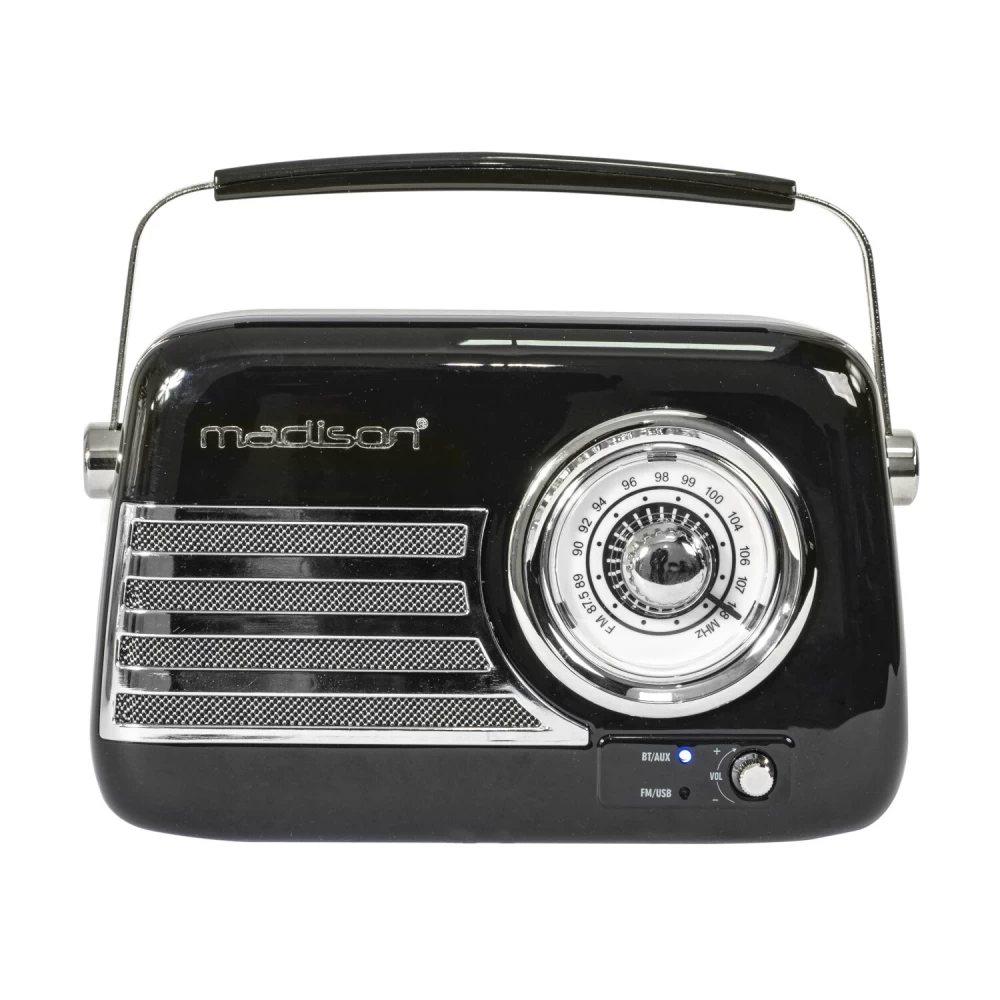 Φορητό Vintage ραδιόφωνο Bluetooth,Usb μαύρο Madison FREESOUND-VR40B