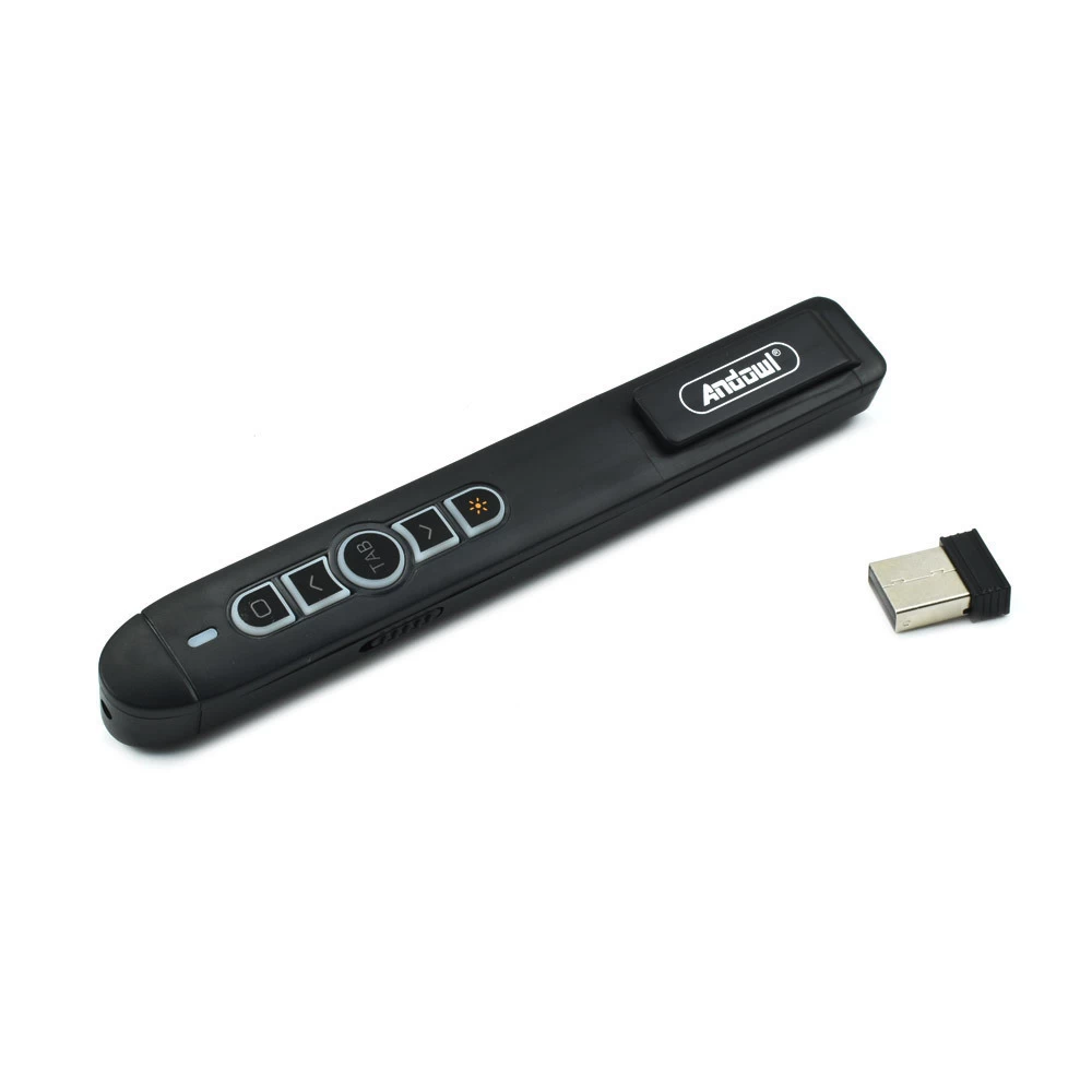 Ασύρματο Laser Pointer με Σύνδεση σε Υπολογιστή μέσω USB Andowl T5 – Μαύρο
