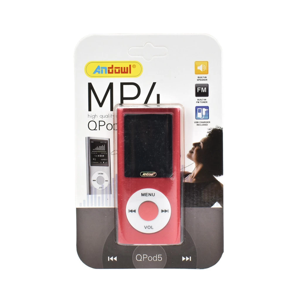 MP4 player & ραδιόφωνο FM με ακουστικά Andowl κόκκινο QProd5