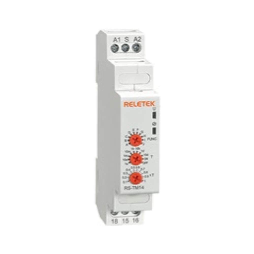 Ηλεκτρονικό  χρονικό relay ράγας 10 λειτουργιών 1C/O 12-240VAC/DC RS-TM14 RELETEK