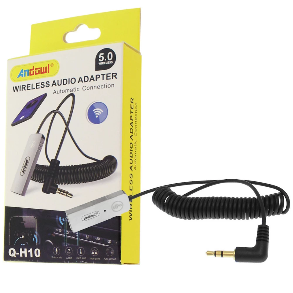 Bluetooth Receiver 3.5mm Jack σε USB με ενσωματωμένο μικρόφωνο για το αυτοκίνητο Andowl Q-H10 