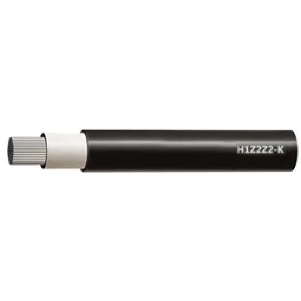 Καλώδιο τροφοδοσίας επικασσιτερωμένο με διπλή μόνωση καλωδίωσης φωτοβολταϊκών LSZH H1Z2Z2-K 1X4mm² μαύρο 