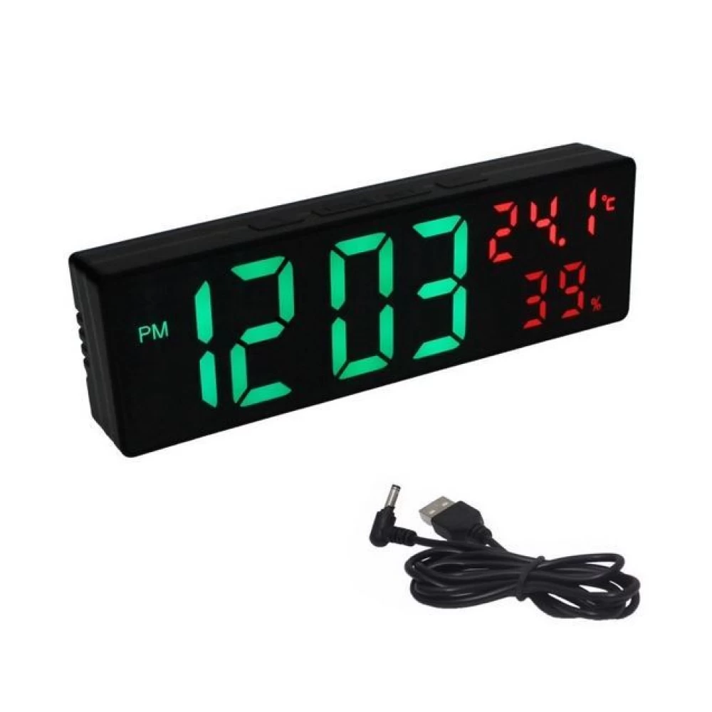  Ψηφιακό ρολόι τοίχου επιτραπέζιο ξυπνητήρι θερμόμετρο υγρασίας 3818L  