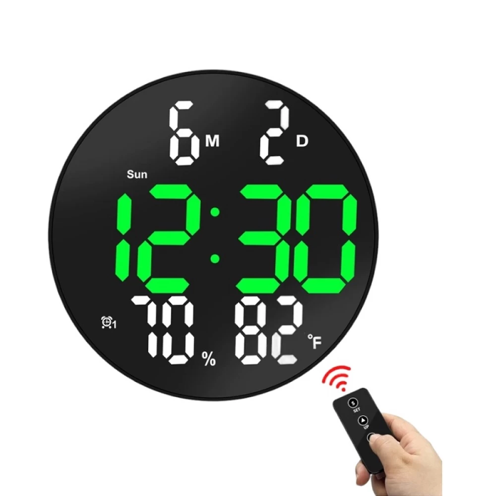  Ψηφιακό Ρολόι LED Τοίχου με Ημερολόγιο/ Θερμόμετρο/ Υγρασιόμετρο  Μαύρο ΟΕΜ DS-3813L