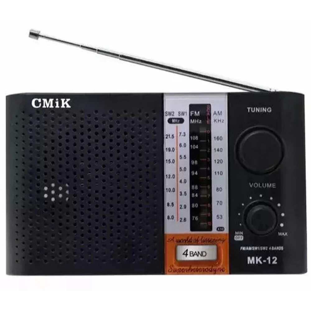 Φορητό Ραδιόφωνο Μπαταρίας Μαύρο ρεύματος & μπαταρίας  CMiK MK-12 