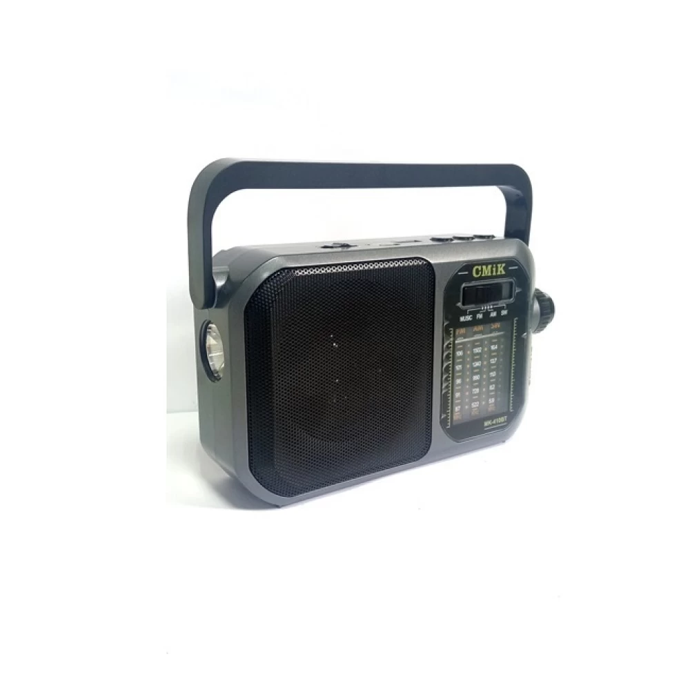 Φορητό Ραδιόφωνο Επαναφορτιζόμενο με Bluetooth Ασημί CmiK MK-410ΒΤ 