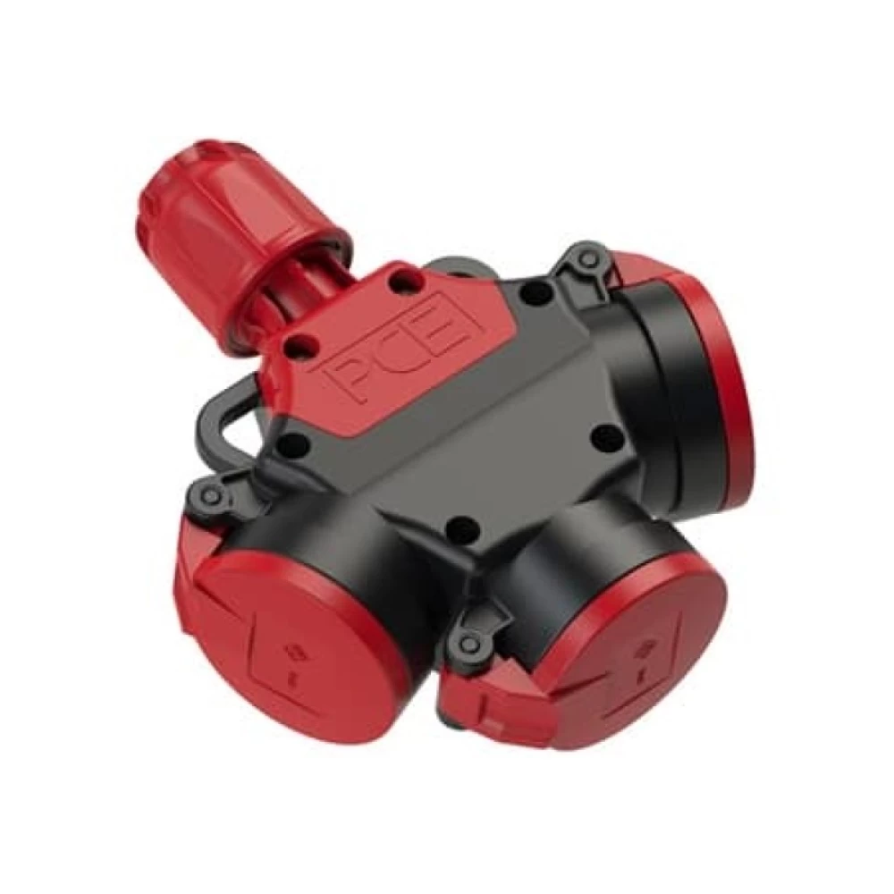 Βιομηχανικό adaptor 3 θέσεων καουτσούκ με καπάκι IP44 253622-s PCE