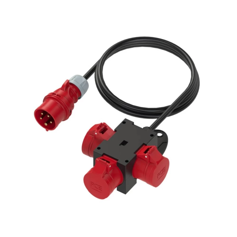 Βιομηχανικό adaptor αρσενικό 5P 16A με καλώδιο σε 3 θηλυκά 5P 16A IP44 9430718 PCE
