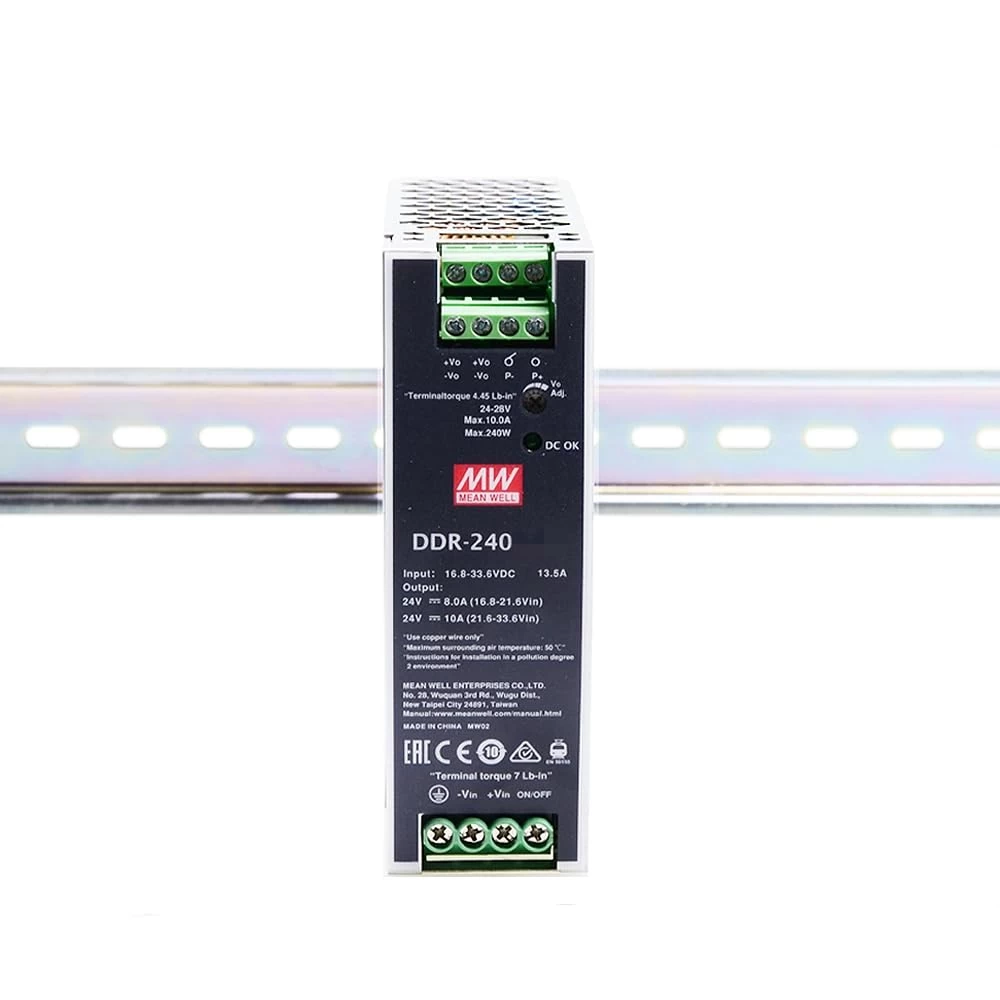 Converter DC/DC ράγας 240W/33.6-67.2V/24V/10A DDR-240C-24 MEAN WELL