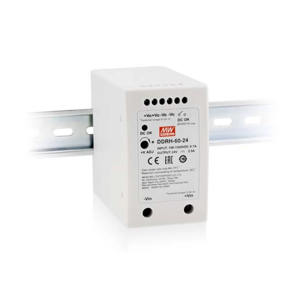 Converter DC/DC ράγας 60W/150-1500V/24V/2.5A ULTRA WIDE INPUT DDRH-60-24 MEAN WELL