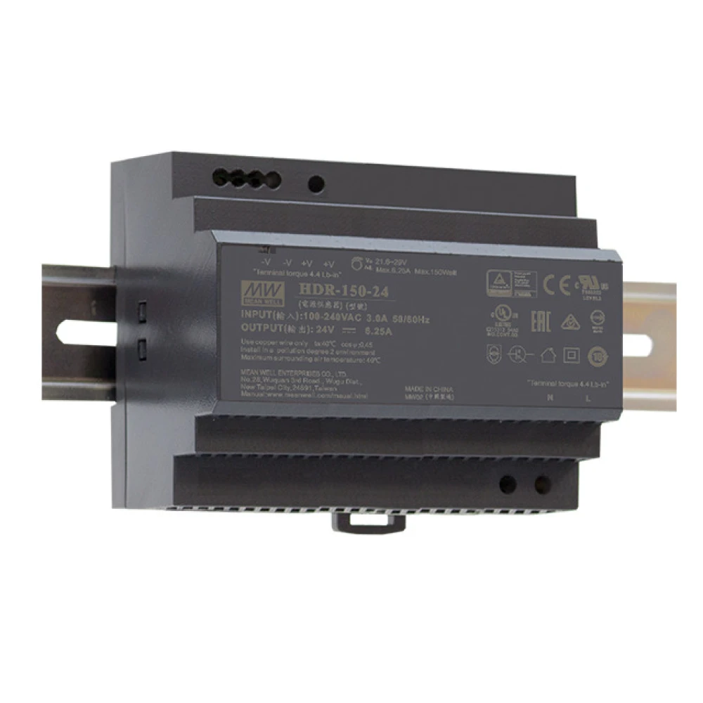 Τροφοδοτικό ράγας 24V 150W/6.25A MEANWELL HDR-150-24 