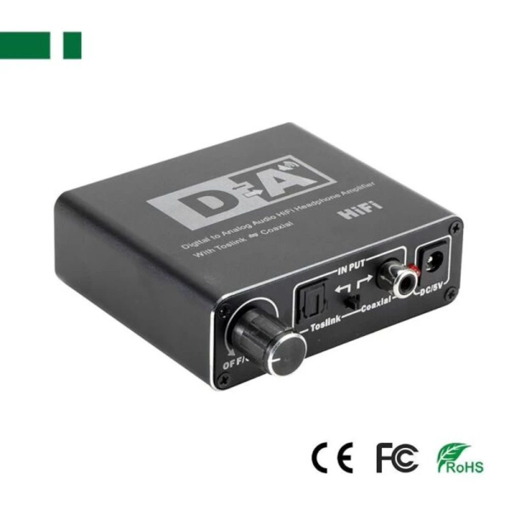Converts Coaxial or Toslink digital audio signals to analog L/R audio, Converter+USB Cable   ANGA PS-A3020 