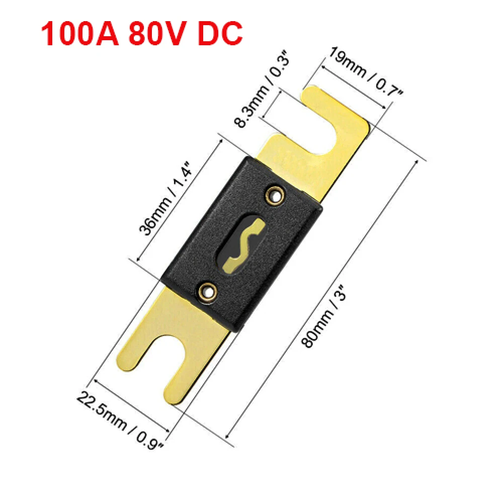 Ασφάλεια ταχείας τήξεως 80V DC 100A ANL BAT-17663