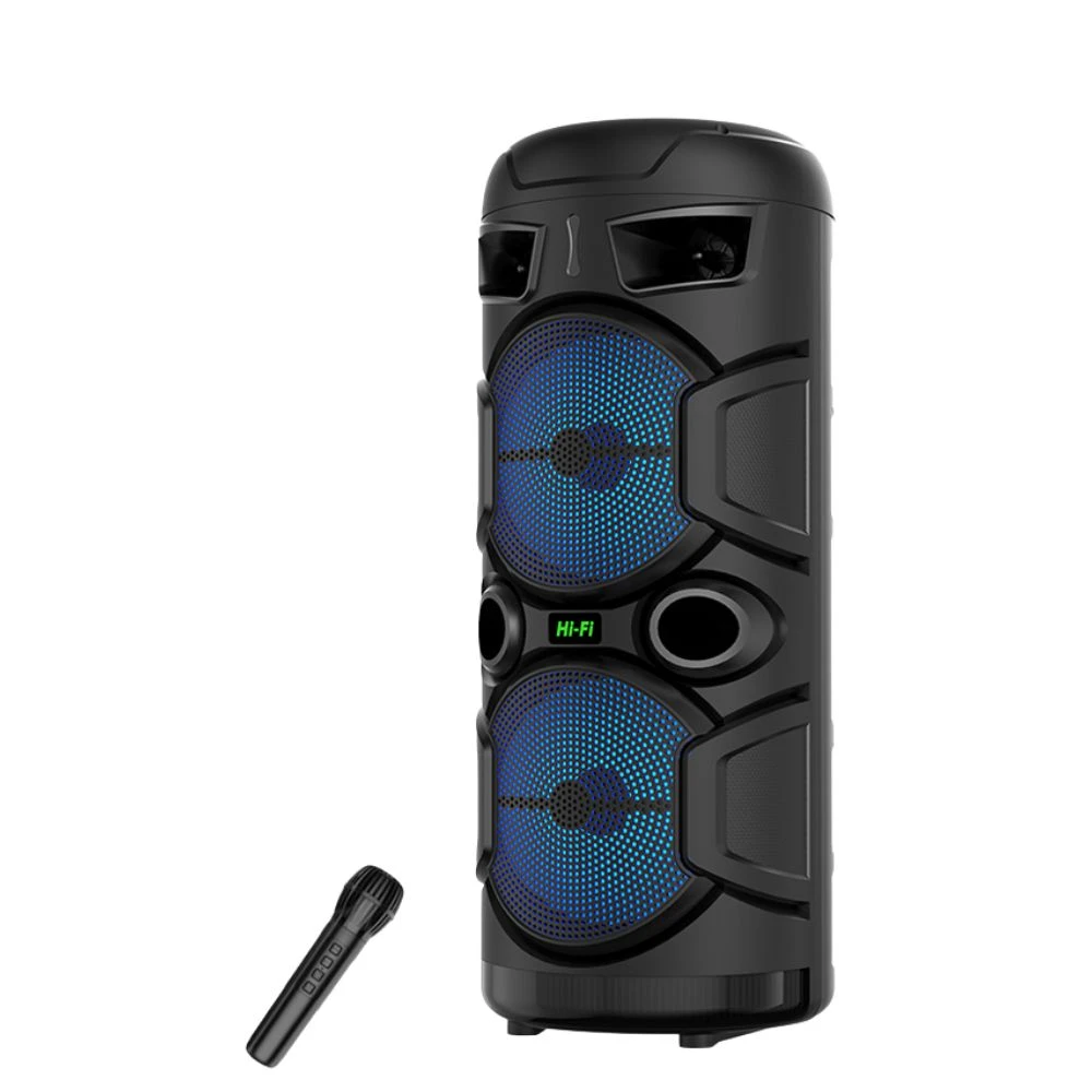 Φορητό ηχείο Bluetooth 100W 2 X8''  με μικρόφωνο, RGB φωτισμό, AUX, USB, κάρτα μνήμης 