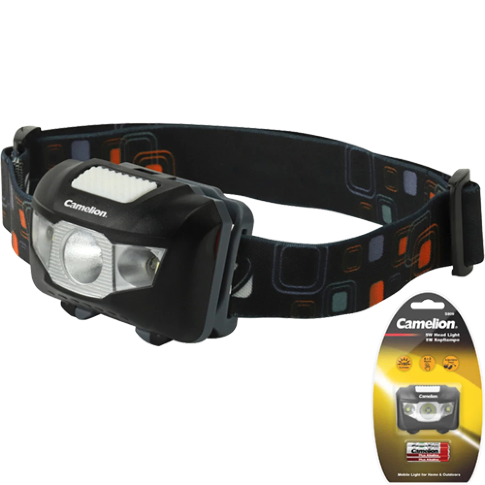 Φακός κεφαλής LED 5W με 3 επίπεδα φωτεινότητας, strobe και SOS. Φωτεινότητα: 160 lm