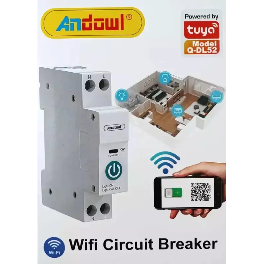  Andowl Διακόπτης Ράγας WiFi 63A  Q-DL52