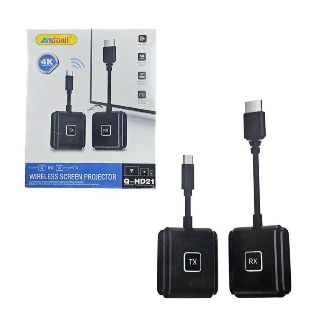  Ασύρματος Προβολέας Οθόνης 4K Plug & Play Andowl Q-HD21 