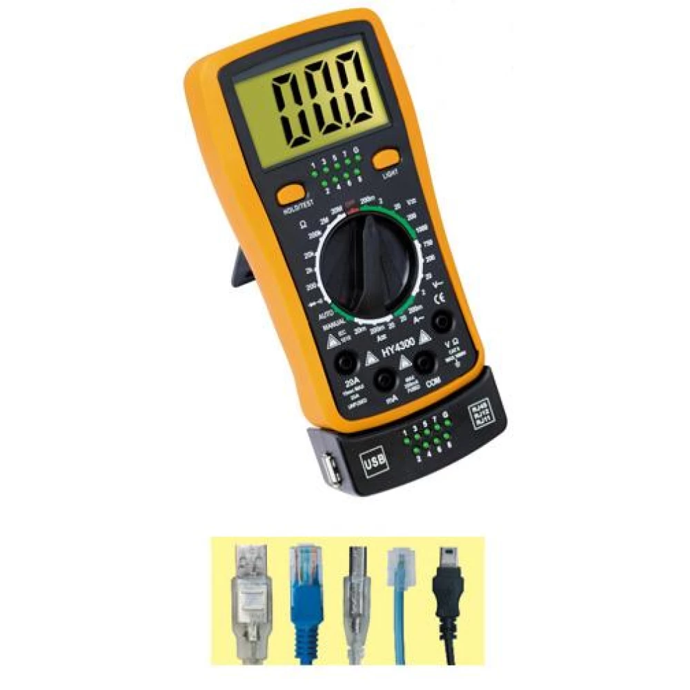 Όργανο Πολύμετρο και Tester καλωδίων ψηφιακό  Oem HY-1300