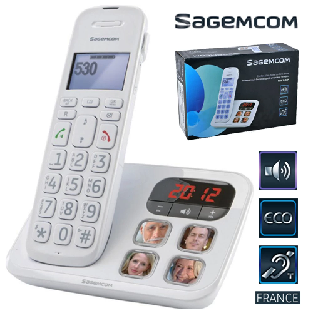 Τηλέφωνο ασύρματο ηλικιωμένων Sagem Com D-530P