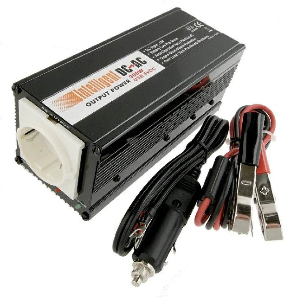 Inverter Intelligent τροποποιημένο ημίτονο 12V 300Watt SPS-300-12 USB