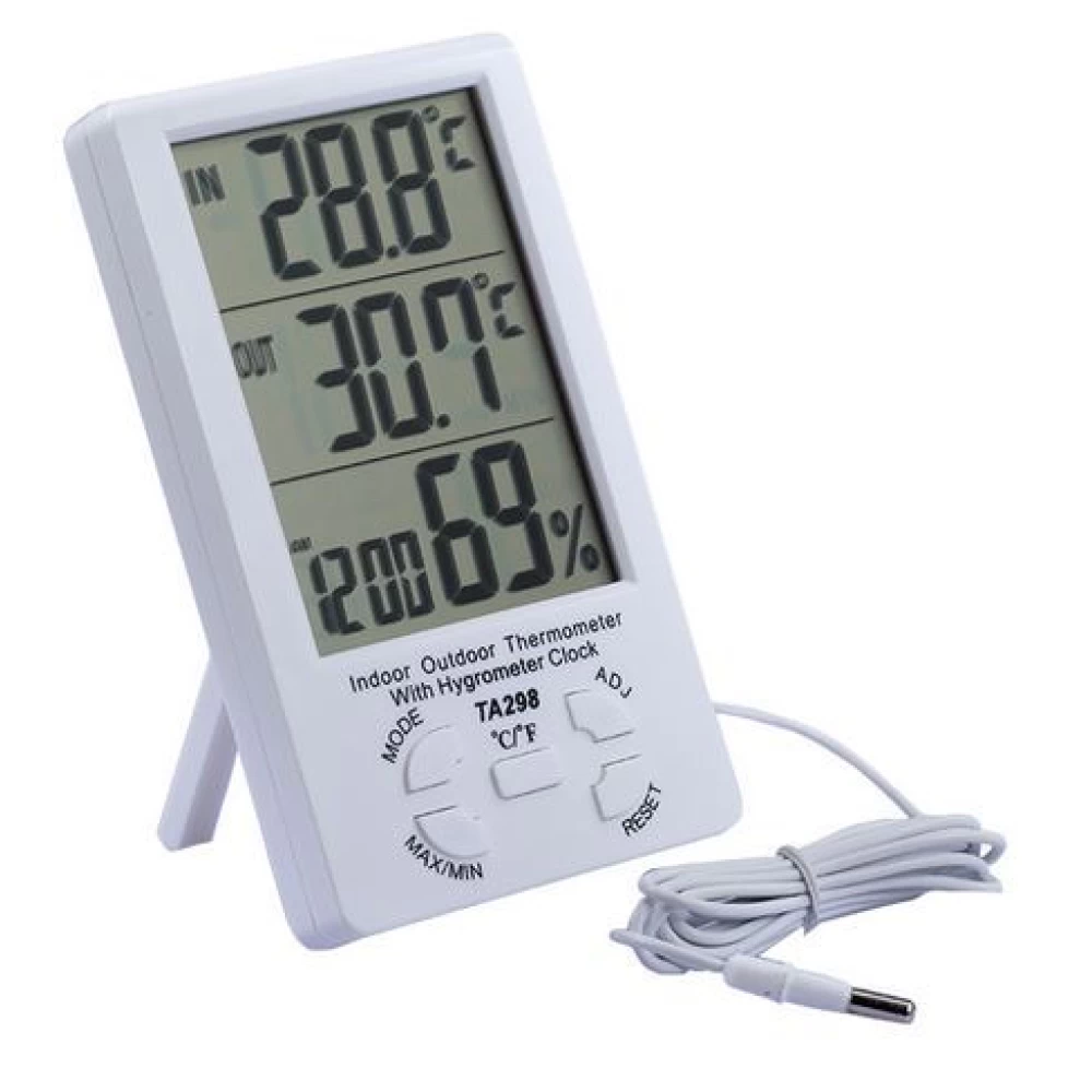 Θερμόμετρο -υγρόμετρο-ρολόι  ψηφιακό TA298